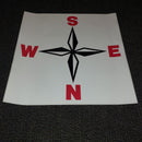 Compass Sign Sticker 150mm x 150mm